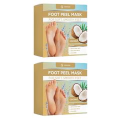 Soft Smooth Feet - Treat Your Dry, Hard, Scaly, Cracked Feet To Some Tender Love And Self-Care With Our Foot Peeling Mask That Will Leave Your Skin Satisfyingly Soft And Silky Smooth. Easy Exfoliating - Simply Slide Your Feet Into The Foot Mask Socks, Wait 60 Minutes, And Watch As Your Feet Start To Peel Within 6-11 Days, Leaving You With Super Soft Feet From Heel To Toe! Botanical Blend - Made With A Blend Of Fruit Acids And Extracts, Our Feet Mask Works To Slough Away Dead Skin Cells On Your S Foot Peel Mask, Lemon Skin, Coconut Scent, Peeling Mask, Foot Mask, Peeling Skin, Foot Cream, Skin Treatments, Baby Soft