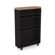 This slim storage cart will maximize your storage space even in the smallest spaces.6.3” width design is specially designed for narrow spaces. It can perfectly fit in the gap between the cabinet and fridge or any other tight spot to help organize your belongings conveniently and get rid of clutter. Equipped with a 3-tier open shelf and an added top, this narrow kitchen cart can accommodate all of your essentials with different heights easily to make your room neat and clean. The pull handle on t Shelf With Wheels, Narrow Storage Ideas, Slim Storage Cart, Kitchen Carts On Wheels, Home Office/gym, Narrow Storage, Slim Storage, Cart On Wheels, Storage Pantry