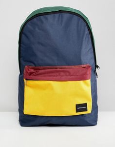 ASOS DESIGN backpack in color block Brand Merch, Design Backpack, Merch Ideas, Men's Wallets, Llbean Backpack, Designer Backpacks, Colour Block, Bagpack, Men's Accessories