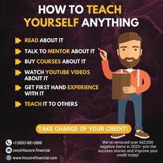 a man holding a box with text on it that says how to teach yourself anything