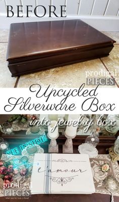 Silverware Box Makeover, Upcycled Boxes, Upcycle Jewelry Box, Old Silverware, Diy Jewelry Box, Upcycle Jewelry, Upcycle Wood, Boxes Diy