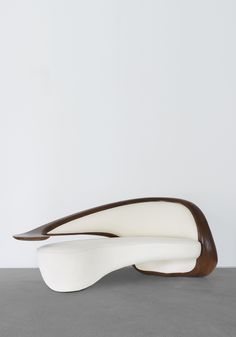 a white and brown object sitting on top of a table