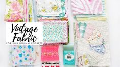 vintage fabric kits for quilts and sewing projects with text overlaying the image