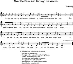 Over the River and Through the Woods - Beth's Notes Folk Song, The River, Wood