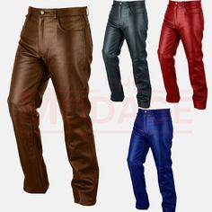 #ad Premium Men�s Genuine Cowhide Full Grain Motorcycle Leather Pant Jeans Style, Fashion Mens Clothing Casual Leather Pants With Tapered Leg, Casual Leather Straight Pants With Belt Loops, Casual Straight Leather Pants With Belt Loops, Casual Leather Straight Pants, Casual Leather Bottoms With Belt Loops, Brown Pants With Five Pockets For Fall, Brown Five-pocket Pants For Fall, Winter Leather Pants With Belt Loops, Brown Leather Trousers For Winter