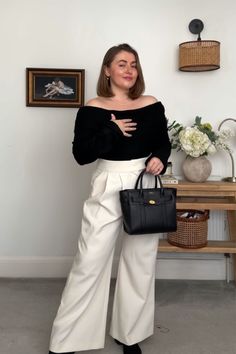 Rib-knit off-the-shoulder top curated on LTK Elegant Outfit Midsize, Semi Formal Mujer, Outfits Juvenil, Diy Fashion Hacks, Valentines Outfits, Formal Outfit, Curvy Outfits, Minimalist Outfit, Casual Fits