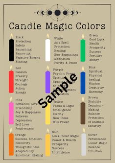 candle magic colors chart for candles