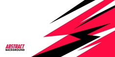 an abstract background with black and red lines on white, pink and black stripes in the shape of lightning bolts