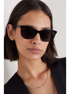 SAINT LAURENT EYEWEAR Square-frame acetate sunglasses Workwear Women, Timeless Sunglasses, Professional Workwear, Ysl Sunglasses, Saint Laurent Sunglasses, High Fashion Looks, Classic Sunglasses, Acetate Sunglasses, Cool Sunglasses