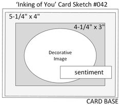 a diagram showing the size and width of a card sketch with measurements for each section