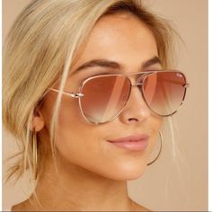 New In Case Super Rare These Are The Mini Rose Gold Copper Fade Mirrored Aviators, Cat Eye Sunnies, Quay Australia Sunglasses, High Key, Black Cat Eyes, Quay Australia, Mini Roses, Rose Gold Pink, Blush And Gold