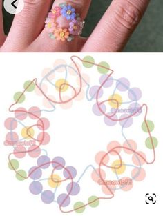 two pictures with different designs on them, one has flowers in it and the other has circles