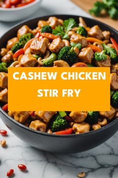 A photo of a  Cashew Chicken Stir Fry a Stir fry Recipes Easy Cashew Chicken, Cashew Chicken Sauce, Cashew Chicken Stir Fry, Thai Cashew Chicken, Chicken Stir Fry Recipe, Chicken Cashew Stir Fry, Cashew Chicken Recipe, Spicy Cashews, School Recipes