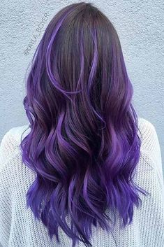 Lavender Tips, Pink Hair Tips, Ombre Hair Ideas, Long Purple Hair, Purple Hair Highlights, Contrast Photography, Underlights Hair, Purple Ombre Hair, Pastel Pink Hair