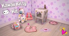 Sims 4 Pets Mod, Sims 4 Beds, Big Stuffed Animal, Kawaii Kitty, Sims 4 Clutter, Sims 4 Mm Cc, Sims 4 Expansions