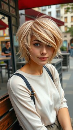 29+ Bold and Beautiful Short Shaggy Hairstyles With Bangs Shaggy Pixie Cuts, Shaggy Pixie, Short Layered Bob Hairstyles, Asymmetrical Bangs, Short Shaggy Haircuts, Textured Bangs, Parted Bangs, Bold Hair Color, Layered Bob Short