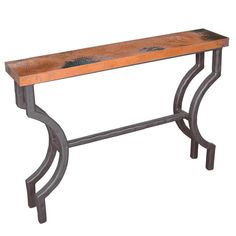 Corinthian Small Console Table / Base -40x8-Iron Accents Tallulah Gorge, Small Console Tables, Southwest Home Decor, Small Console Table, Copper Top, Black Forest Decor, Antler Chandelier, Iron Accents, Metal Console