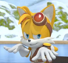 an animated image of tails from sonic the hedgehog