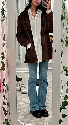 felt like a dad in this but was kinda into it. tags: docs outfits, leather jacket outfits aesthetic, flare jeans outfit, dad outfits, masculine outfits aesthetic, 90s grunge, Dad Outfits Aesthetic, Dad Aesthetic Fashion, Aesthetic Flare Jeans, Outfits Masculine, Outfits Aesthetic 90s, Dad Fits, Dad Outfits, Dad Aesthetic, Neutral Clothes