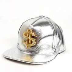 -Material:Pu - Color: Silver - Adjustable -Size: 9.8 X 7.8 X 5.11in - Convenient And Easy To Carry, The Baseball Hat Is Lightweight And Portable, Simple To Carry For Outdoor. - The Baseball Hat Is Simple And Comfortable To Wear, Flat Brimmed, Can Be Used For Hip Hop Hat, Sun Protection Hat. - This Baseball Hat Can Be Easily With Casual Clothing, Highlighting Your Distinctive Taste. - The Workmanship Of This Baseball Hat Is Perfect, Delicate Appearance, Us Dollar Symbol, Rhinestone Decor, Elegant Baseball Hat Men, Dollar Symbol, Mens Hats Baseball, Flat Brim Hat, Flat Hats, Hip Hop Cap, Dollar Sign, Hip Hop Hat, Sun Protection Hat