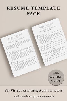 two resume templates on top of each other with the title's text below them