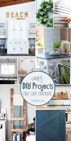 a collage of photos with the words diy projects that look expensive on them