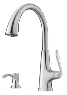 a chrome faucet with the handles extended