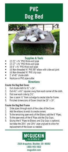 the instructions for making a dog bed