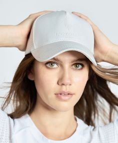 The Perforated Leather Hat in White Adjustable white perforated leather hat with embossed L'Etoile Sport logo. Details & Features: 100% Polyester Leather Hat, Sport Logo, Leather Hats, Perforated Leather, Hats, Leather, White