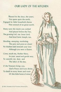 an image of a woman holding a tray with food on it and the words, our lady of the kitchen