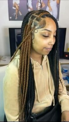 Hairstyles Peekaboo Braids, Braids With Peekaboo Color, Hairstyles Peekaboo, Braids With Peekaboo, Peekaboo Braids, Peekaboo Hair Colors, Peekaboo Color, Cute Box Braids, Braided Hairstyles For Black Women Cornrows