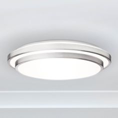 Urban Ambiance - Ceiling Light - UQL4800 Minimalist Indoor Ceiling Light, 3.25''H x 16.00''W x 16.00''D, Brushed Aluminum Finish, Erie Collection - Modern Provincial, Futuristic Style, Urban Loft, Modern Ceiling, Black White Gold, Modern Ceiling Light, Low Ceiling, Semi Flush Mount, Brushed Aluminum