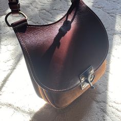 Brown Leather And Suede Leather Handle Saddle Satchel, Saddle Bag Purse, Saddle Bag, Saddle Bags, Camera Bag, Saddle, Shoulder Bags, Brown Leather, Bag Lady