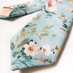 Men’s tie handmade using botanical floral cotton. #botanicalfloral #floralprint #mensfloraltie #floralties #weddingties #botanicalwedding #tropicalflowers #blushpink #tiesforweddings Botanical Floral Prints, Clothing Design Ideas, Groomsmen Ties, Pastel Floral