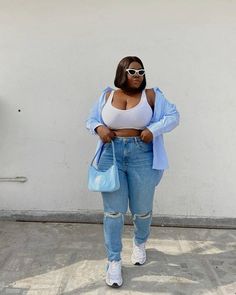 Summer Denim Outfits, Outfits With Jeans, Plus Size Baddie Outfits, Plus Size Summer Outfits, Simple Summer Outfits, Denim Outfits, Fresh Outfits, The Best Summer