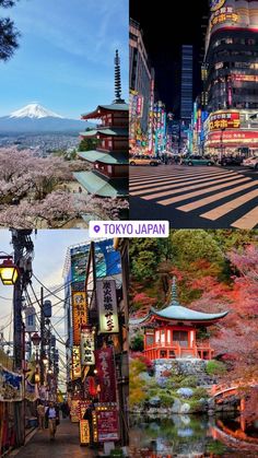 there are many different pictures that show the various places in japan, including tokyo and tokyo