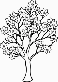 a black and white drawing of a tree