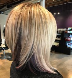 Textured Medium Bob, Long Stacked Bob Haircut, Medium Layered Hair, Choppy Bob Hairstyles, Blonde Hair Looks, Hair Affair, Medium Hair Cuts, Shoulder Length Hair