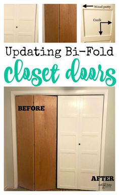 an updating bifold closet door before and after