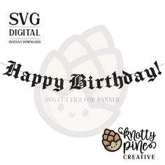 happy birthday svg cut file for banner