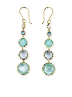 Ippolita Jewelry, Stone Drop Earrings, Swiss Blue Topaz, Fabulous Jewelry, Lovely Jewellery, Fine Earrings, Gold Drop Earrings, Jewelry Cleaner, Jewelry Lover