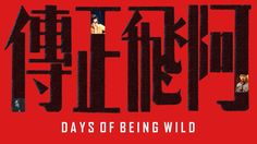 the poster for days of being wild, which is written in chinese and english characters