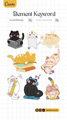 an image of some stickers with cats