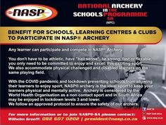 an advertisement for national archery school's learning centre and clubs to participate in nasp archery