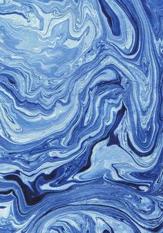 an abstract painting with blue and white colors