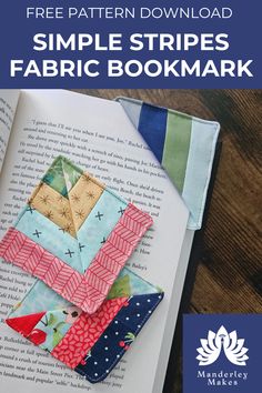 Free fabric bookmark pattern download Grandma Era, Fabric Bookmarks, Fall Quilt Patterns, Reusable Products, Bookmark Pattern, Book Marker, Corner Bookmark, Sewing To Sell, Holiday Sewing