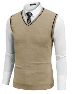 PRICES MAY VARY. 【COMFORTABLE FABRIC】This Men's v-neck sweater vest is expertly crafted from a soft, elastic, and lightweight knit material that ensures a comfortable fit and lasting durability. Rendering a soft touch, this vest promises not to pill or fade. This men's knitted sweater vest seamlessly combines comfort and style. 【INTIMATE DESIGN】Each sleeveless sweater vest features a classic V-neck collar, pull on closure, sleeveless design, ribbed hem, basic and classic design. The slim fit v-n Men's Sweater Vest, Men's V Neck Sweaters, Knitted Sweater Vest, Sweater Vest Mens, Vest Sweater, Sleeveless Sweater Vest, Men's Knit, Sleeveless Sweater, Knitted Pullover Sweaters