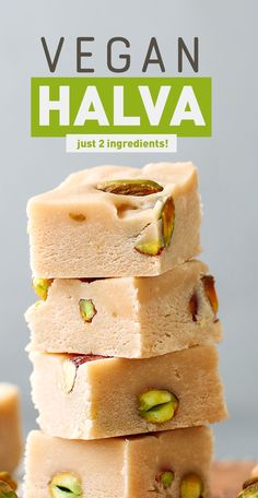 vegan halva just 2 ingredients on top of each other with the title overlay