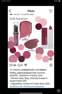 Soft Summer Red Lipstick, Hair Colors For Soft Summer, Summer Girl Makeup, Soft Summer Lipstick, Soft Summer Dark, Autumn Color Analysis