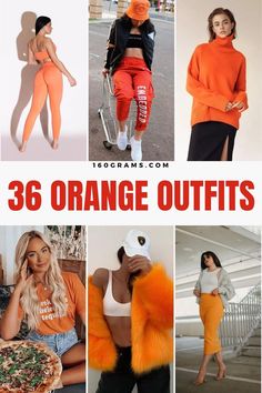 Save this pin for 36 vibrant orange outfit inspirations to add a pop of sunny citrus chic to your closet! Elevate your style with these eye-catching looks perfect for any occasion. #FashionInspo #OrangeOutfits #StyleTips Orange Club Outfits, Bright Wardrobe